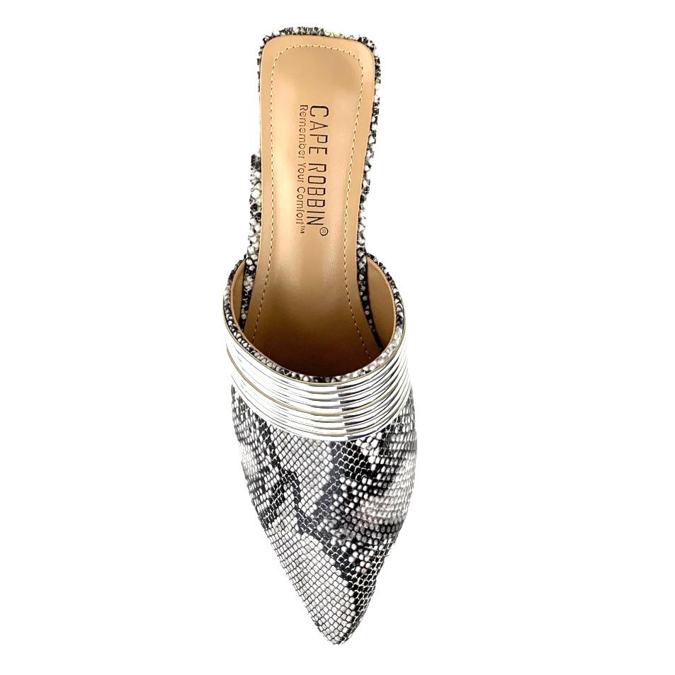 BOMIE Women's Cuffed Pointed Toe Flats Mules