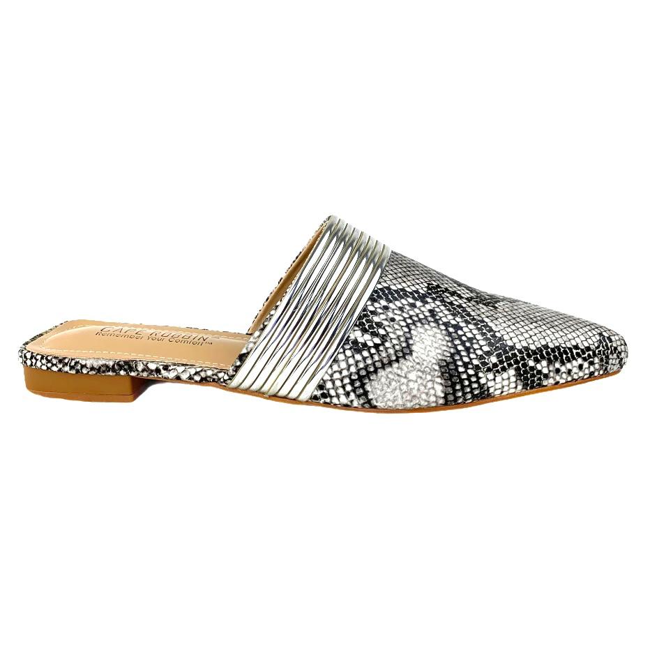 BOMIE Women's Cuffed Pointed Toe Flats Mules