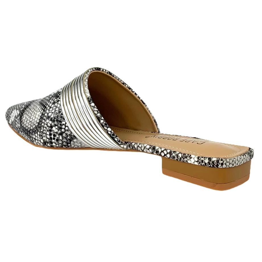 BOMIE Women's Cuffed Pointed Toe Flats Mules