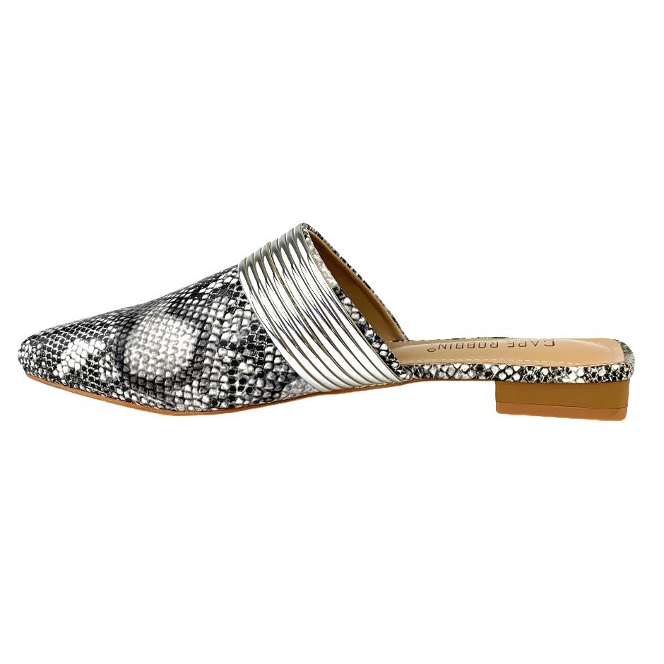 BOMIE Women's Cuffed Pointed Toe Flats Mules