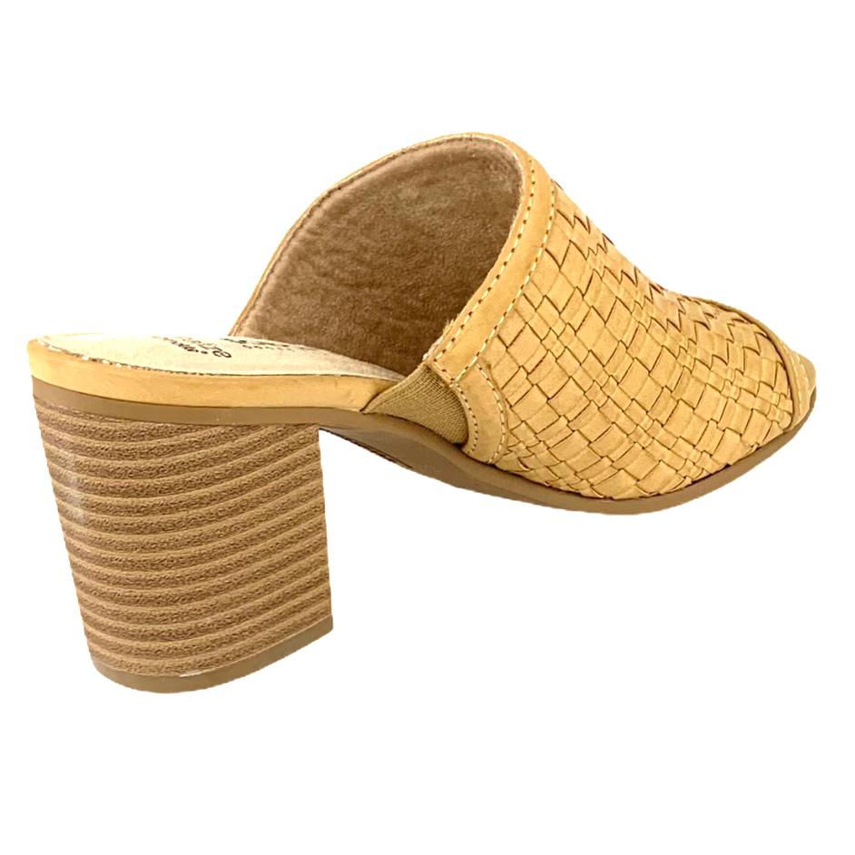 MALTESE Nude Block Heel Slip-on Round Toe Women's Sandals