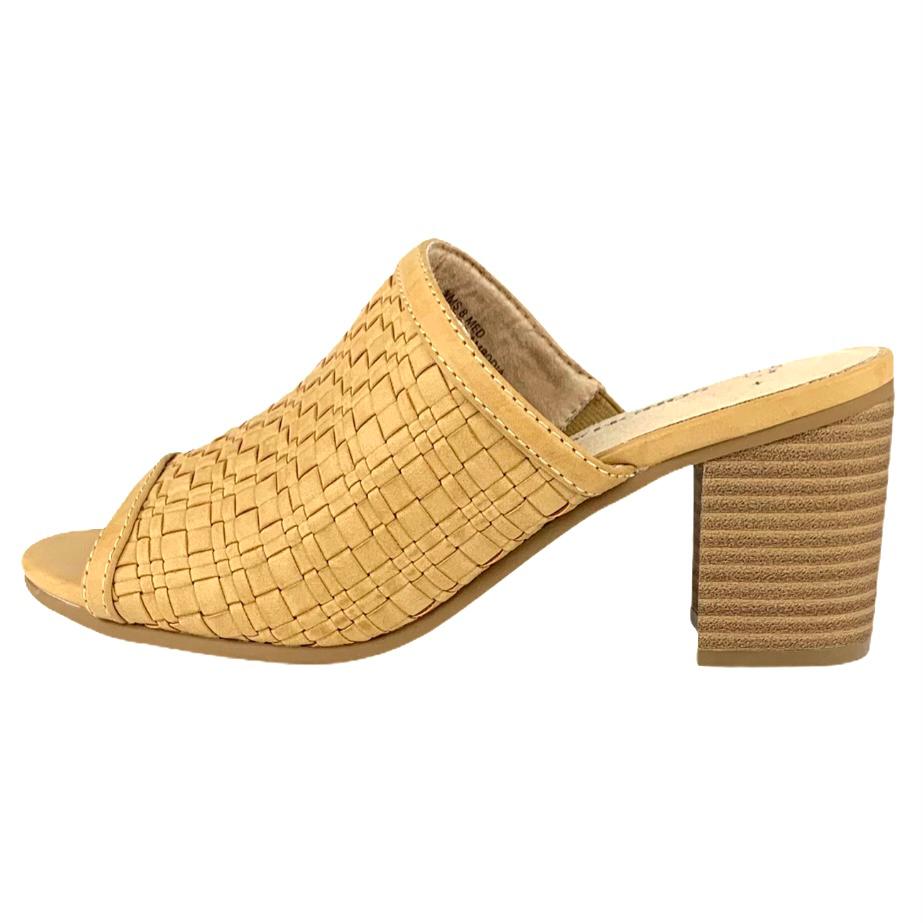 MALTESE Nude Block Heel Slip-on Round Toe Women's Sandals