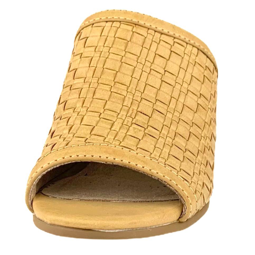 MALTESE Nude Block Heel Slip-on Round Toe Women's Sandals