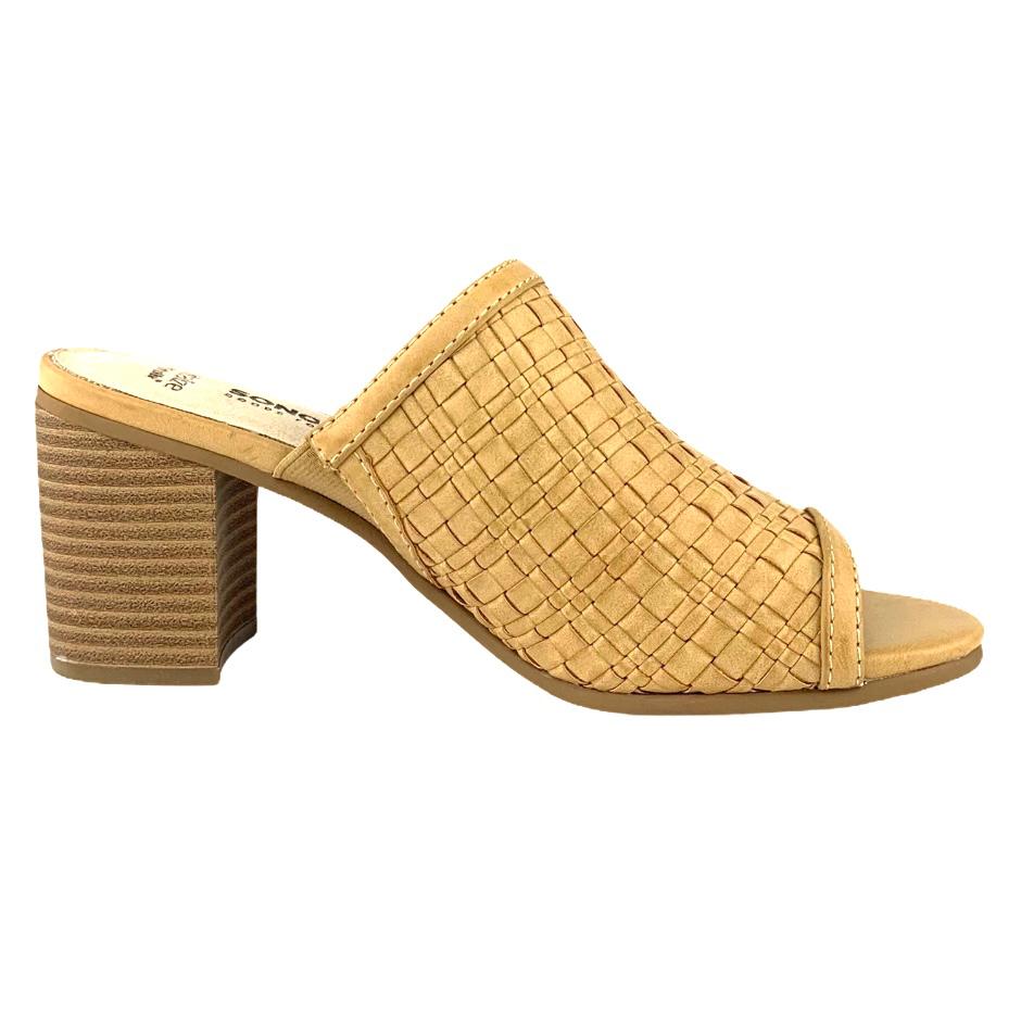 MALTESE Nude Block Heel Slip-on Round Toe Women's Sandals