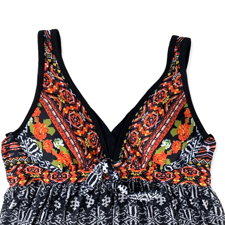 Swimwear One piece Multicolor Printed Swimsuit Size S Women's SwimDress