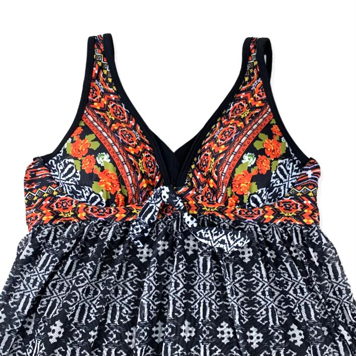 Swimwear One piece Multicolor Printed Swimsuit Size S Women's SwimDress