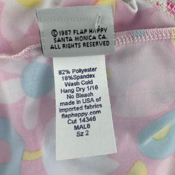 Pink/White/Blue One Piece Swimsuit Size 2 Little Girl Swimwear
