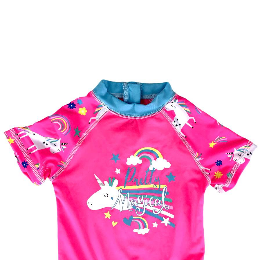 Baby Girl Swimwear Unicorn One-Piece Rashguard Swimsuit