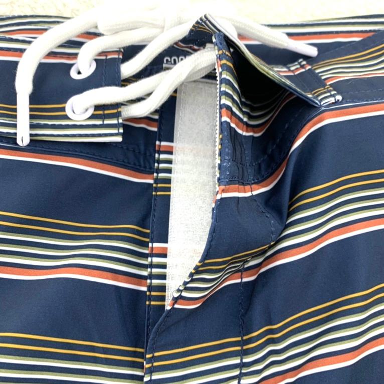 Swimwear Stripe Print Size 31 Tie Front Stretch Men's Board Shorts