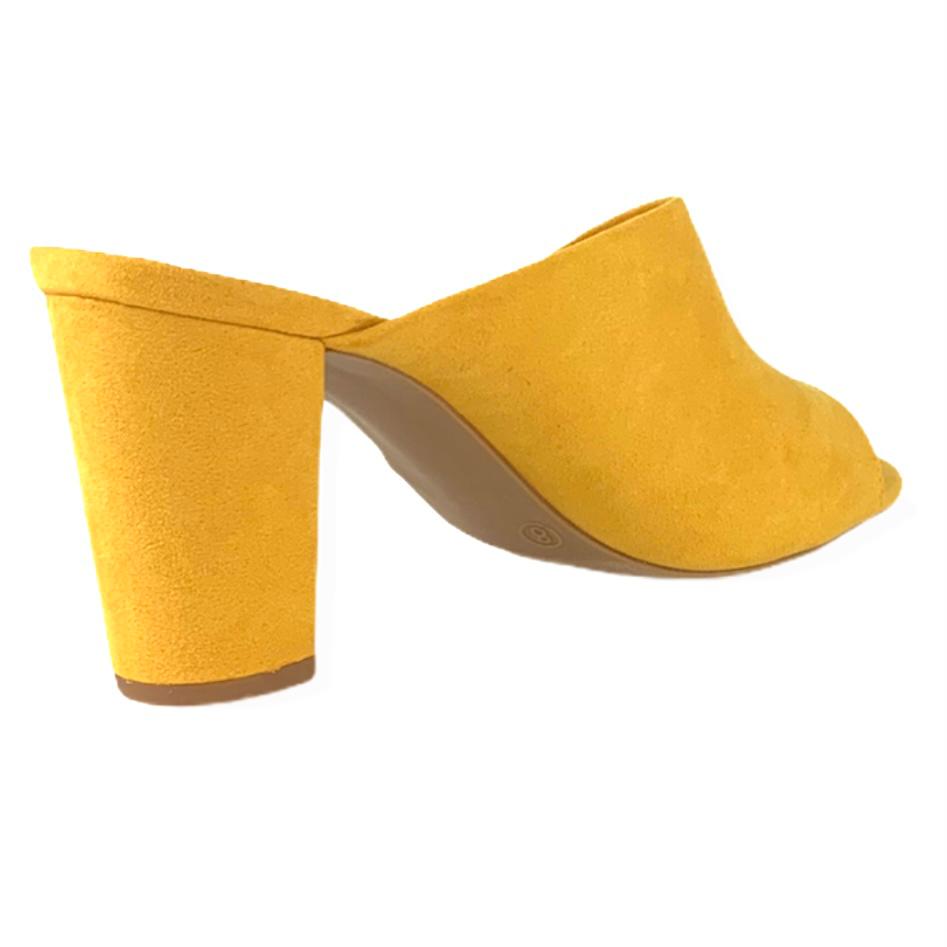 ALLEA Mustard Block Heel Slip-on Open Toe Size 8 Women's Sandals