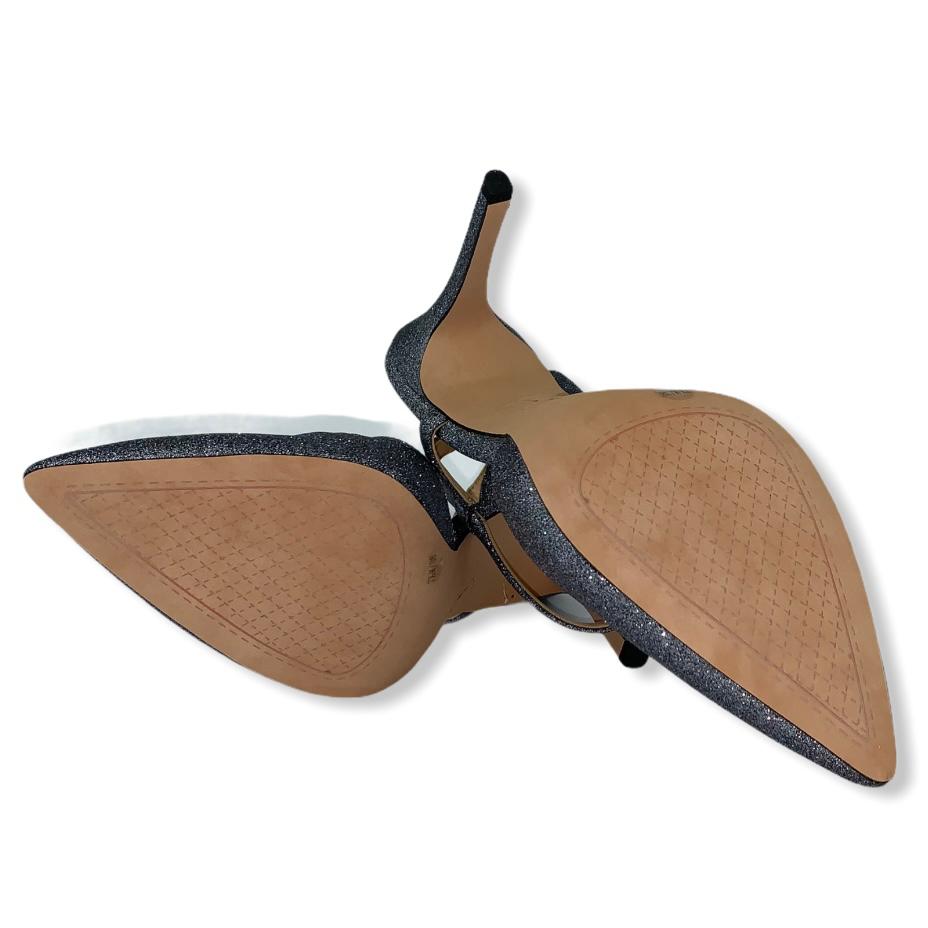 PASELLE Pewter Micro Flash Pull-on Pointed Toe Heel Women's Pumps