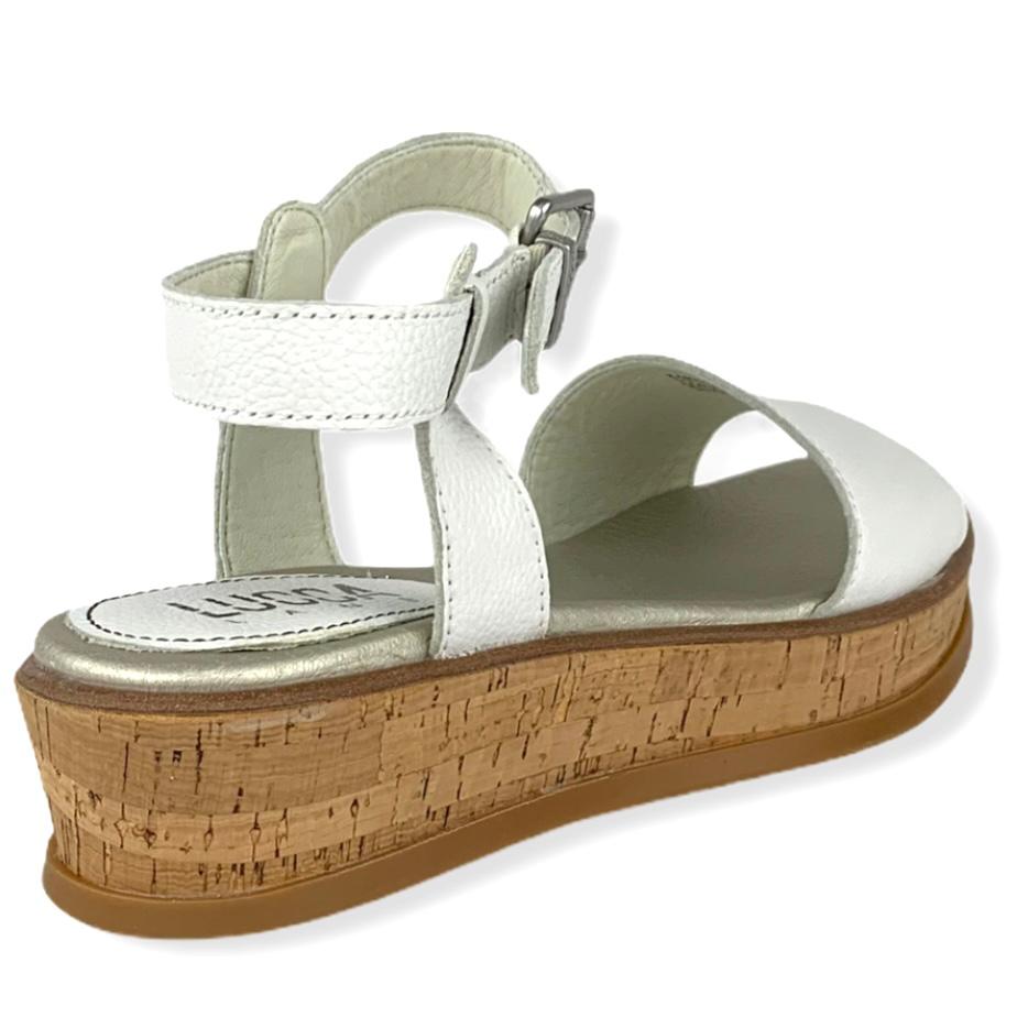 White Comfort Ankle Strap Open Toe Women's Platform Sandals