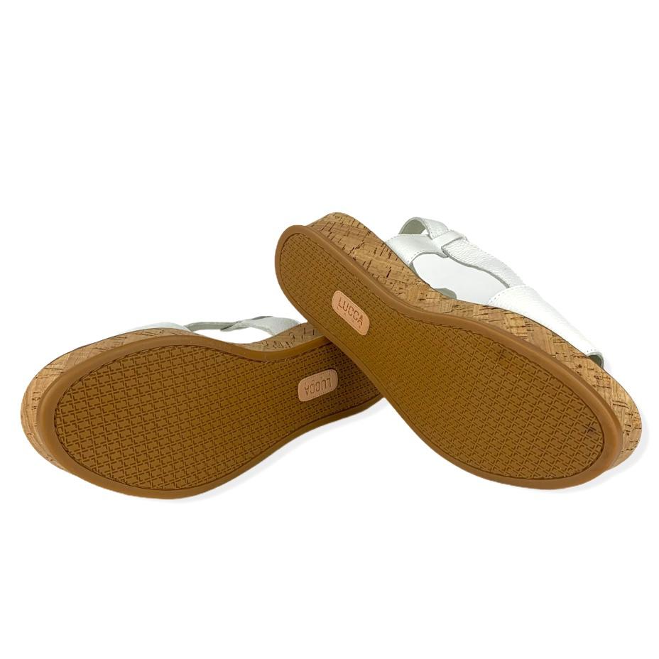 White Comfort Ankle Strap Open Toe Women's Platform Sandals