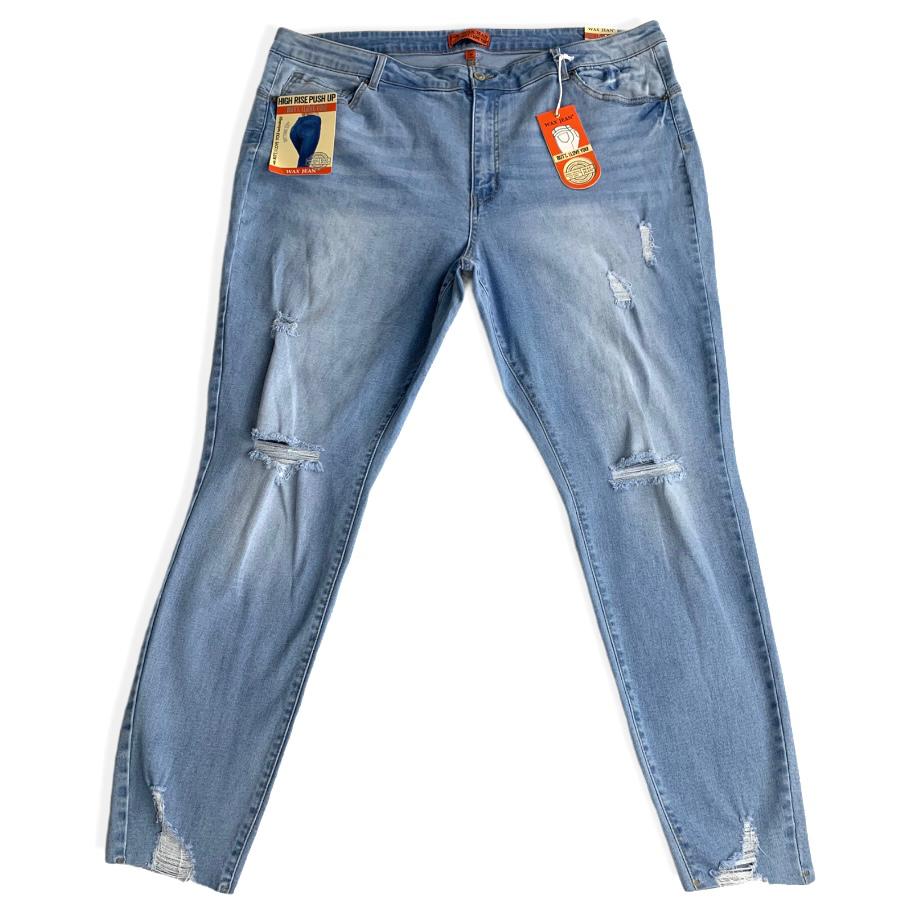 Women's Jeans Destroyed High Rise Plus Size 24 Denim Stretch