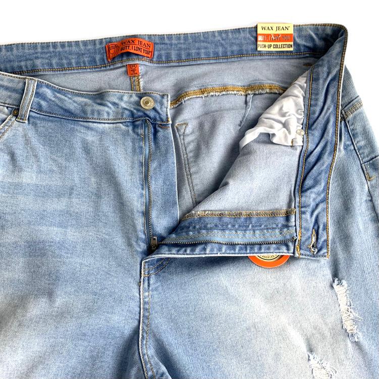 Women's Jeans Destroyed High Rise Plus Size 24 Denim Stretch