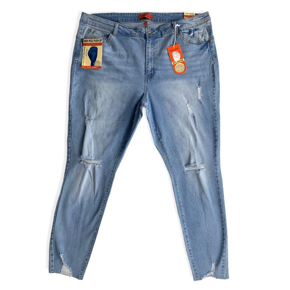 Women's Jeans Destroyed High Rise Plus Size 24 Denim Stretch