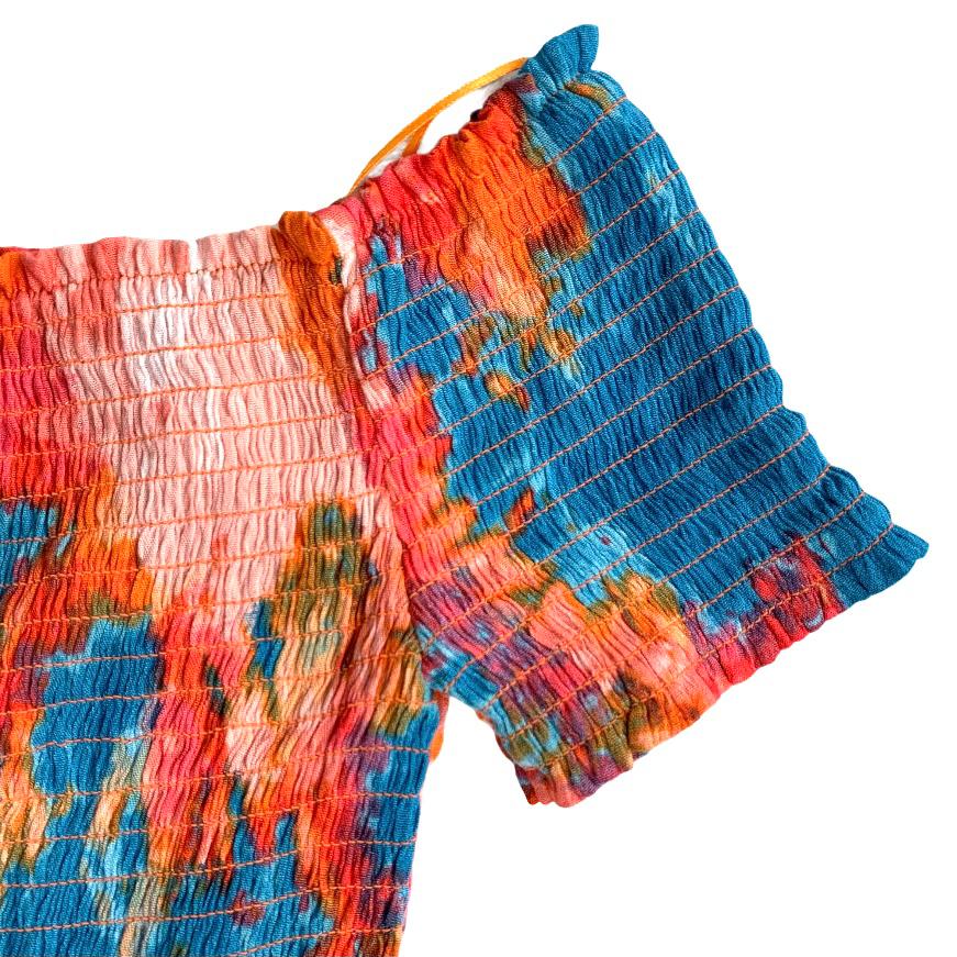Tie Dye Shoulderless Shimmer Women's Mini Dress