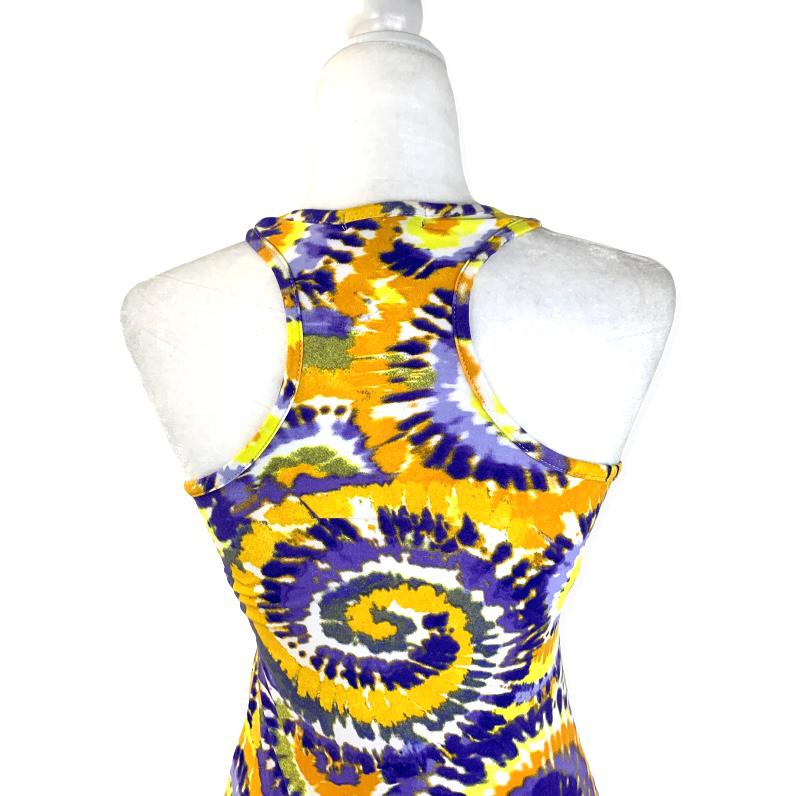 Printed Tie Dye Mini Bodycon Women's Dress