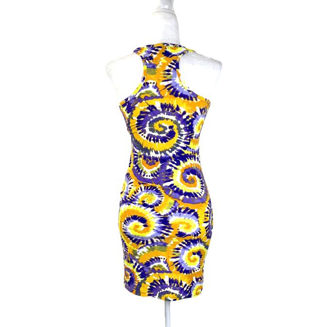 Printed Tie Dye Mini Bodycon Women's Dress