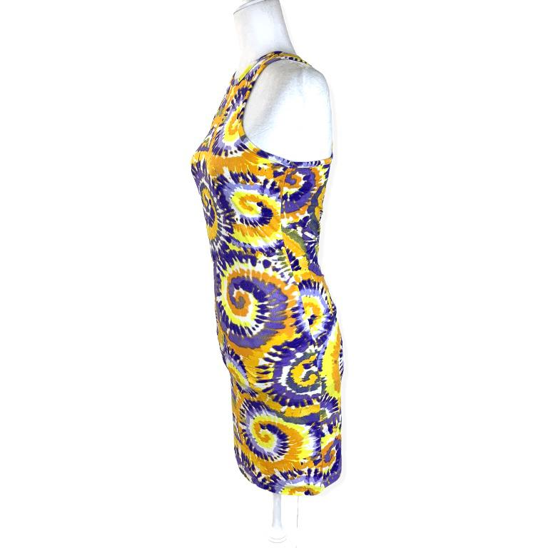 Printed Tie Dye Mini Bodycon Women's Dress