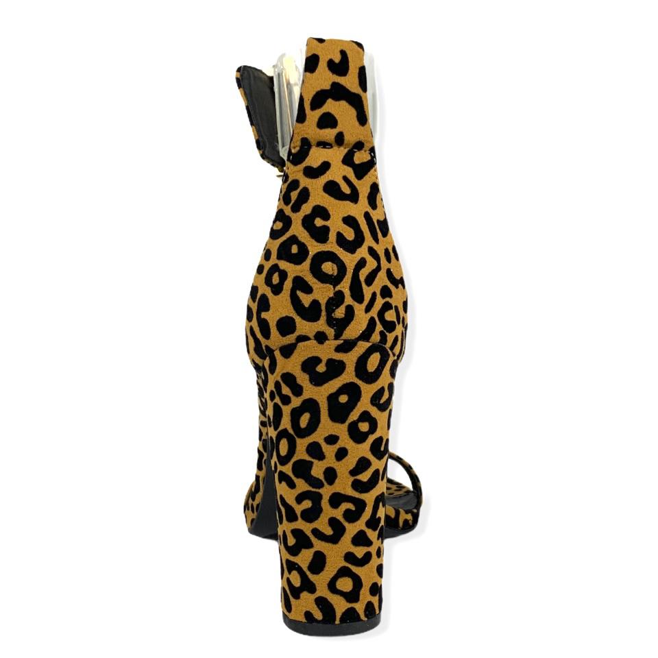 Women's Animal Print Ankle Strap Block Heels Sandals