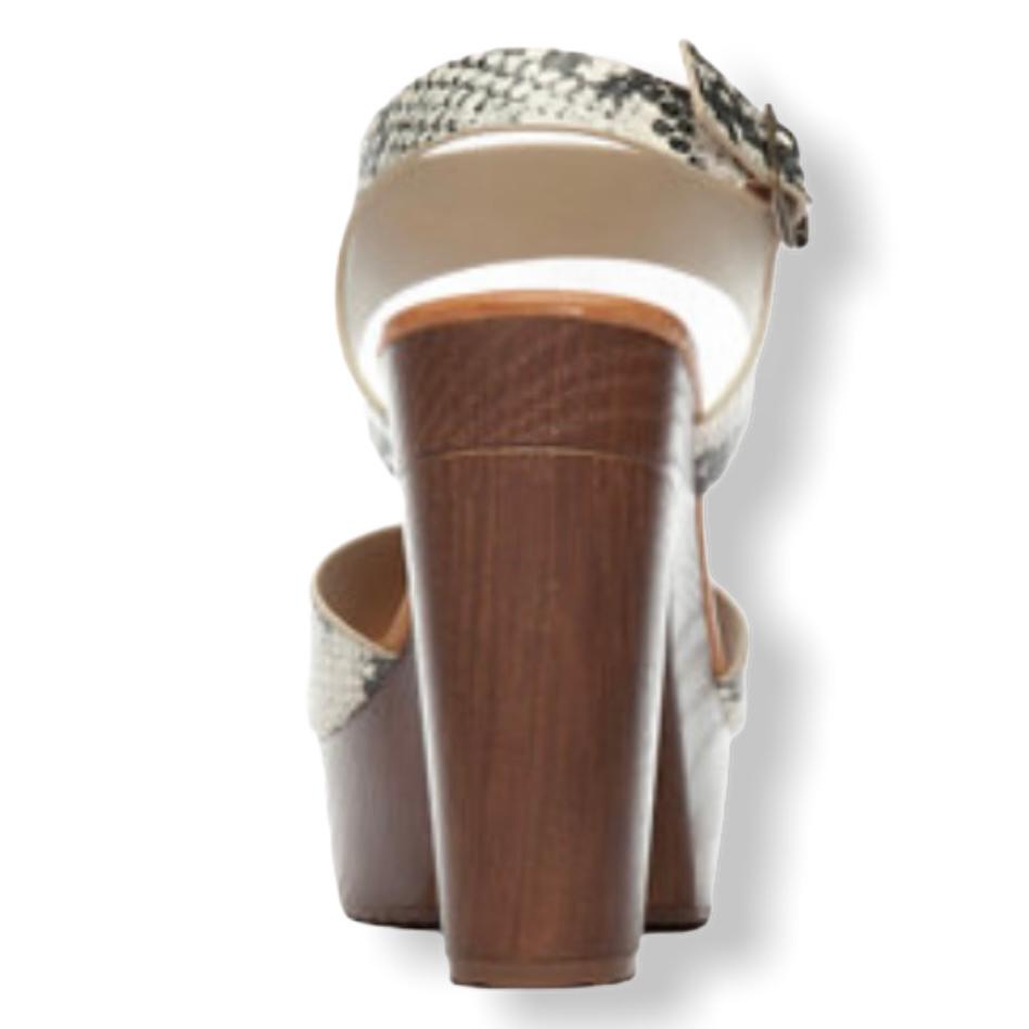 Natural Texture Keller Platform Ankle Strap Size 8M Women's Sandals