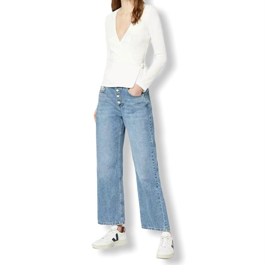 White Wrap Sweaters V-Neck Woman's Tops