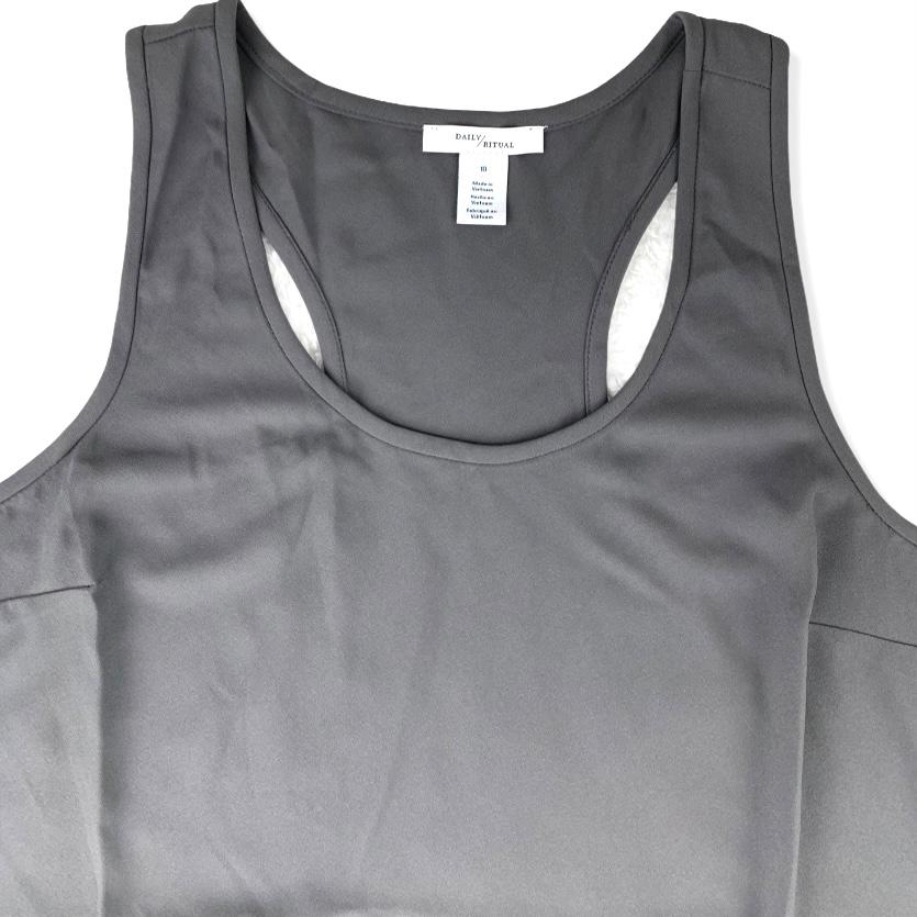 Sleeveless Gray Tank Top Scoop Neck Size 10 Women's Blouses