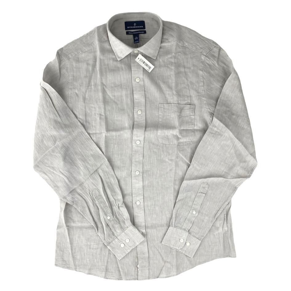 Gray Long Sleeve Button Down Classic Men's Shirt