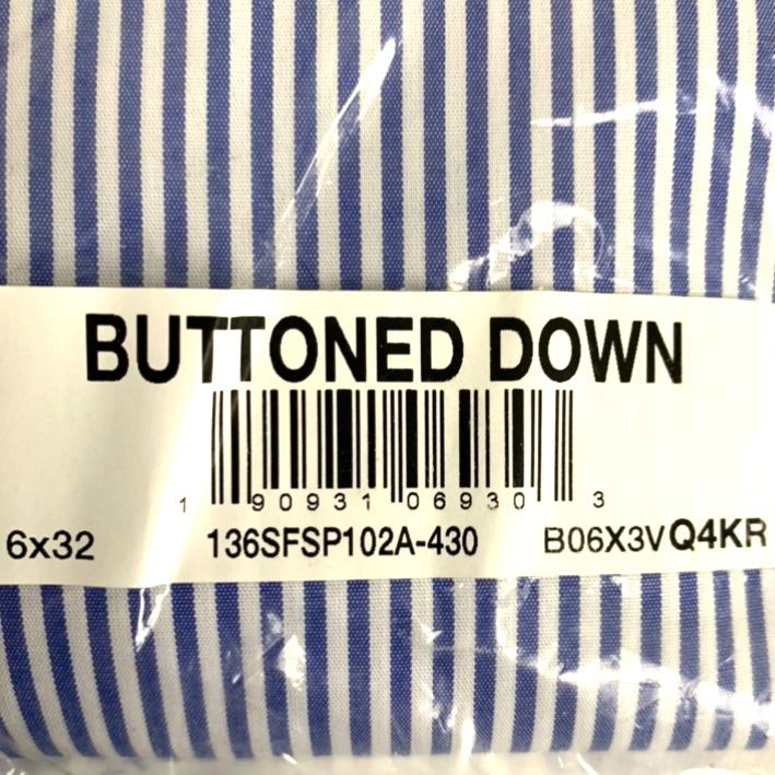 Blue/White Stripe Long Sleeve Button-Up Size 16"x32" Men's Shirts