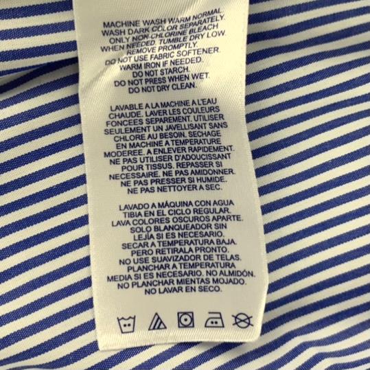 Blue/White Stripe Long Sleeve Button-Up Size 16"x32" Men's Shirts
