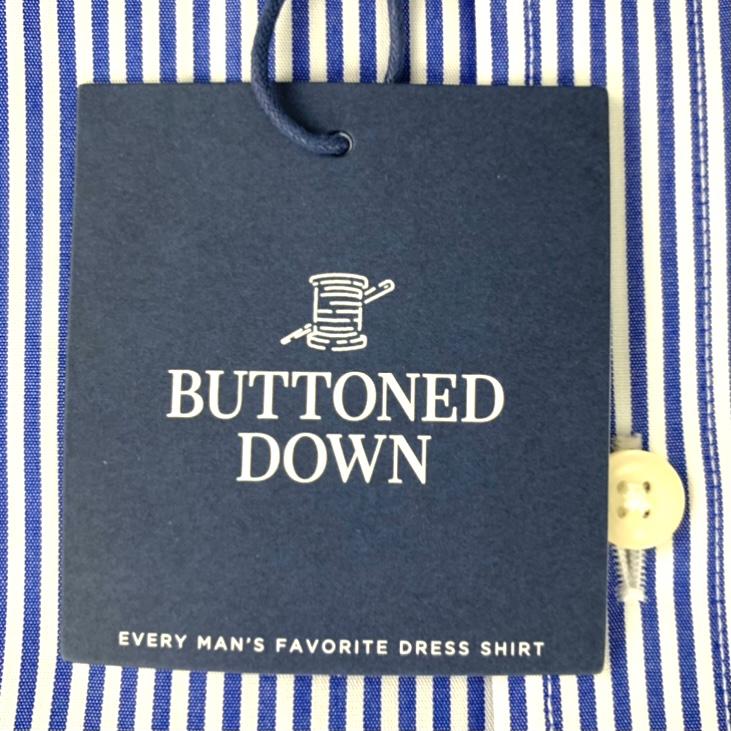 Blue/White Stripe Long Sleeve Button-Up Size 16"x32" Men's Shirts