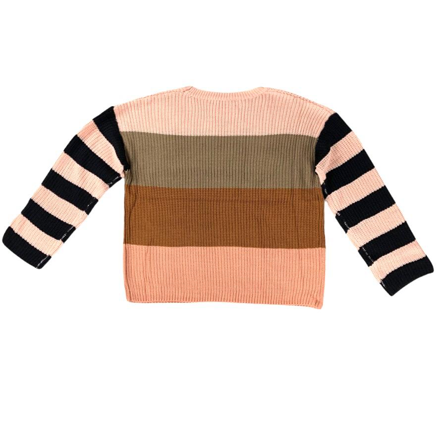 Knit Crew Neck Long Sleeve Size XL Striped Women's Sweaters