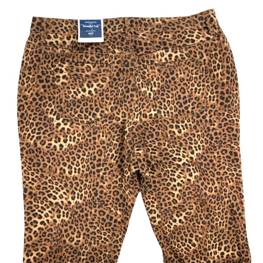 Animal Print Pant Plus Size 18W Stretch Straight Leg Women's Jeans
