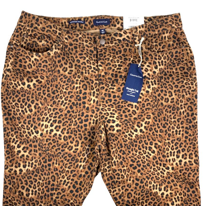 Animal Print Pant Plus Size 18W Stretch Straight Leg Women's Jeans