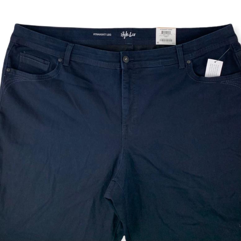 Straight Leg Dark Blue Plus Size 24W Women's Jeans