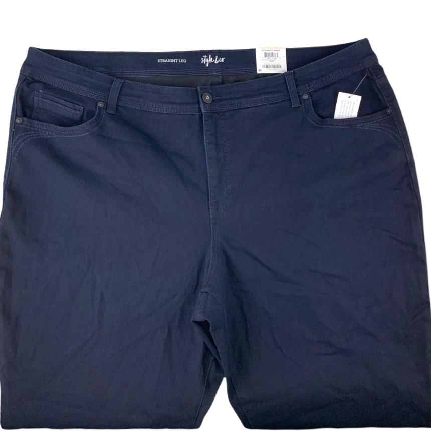 Straight Leg Dark Blue Plus Size 24W Women's Jeans