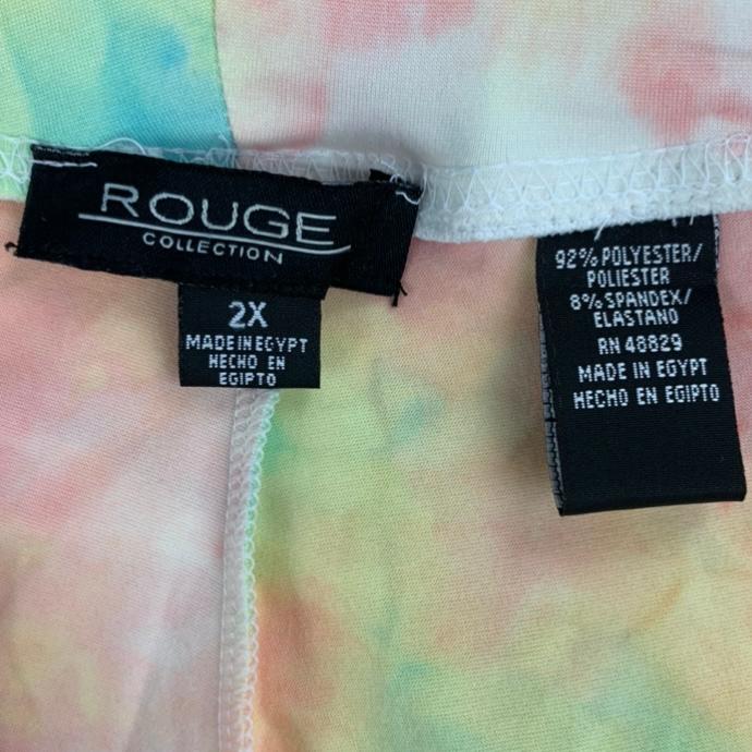 Tye Dye Multicolor High Waisted Plus Size 2X Women's Leggings