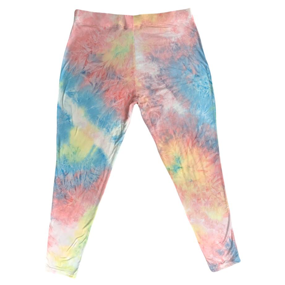 Tye Dye Multicolor High Waisted Plus Size 2X Women's Leggings