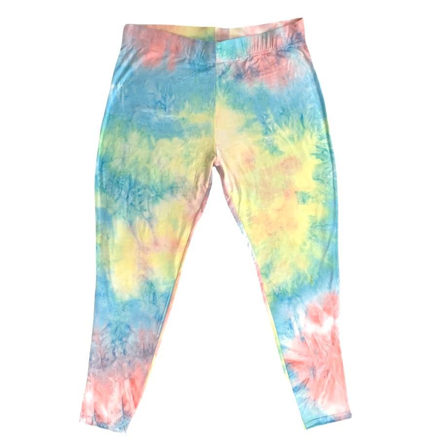 Tye Dye Multicolor High Waisted Plus Size 2X Women's Leggings