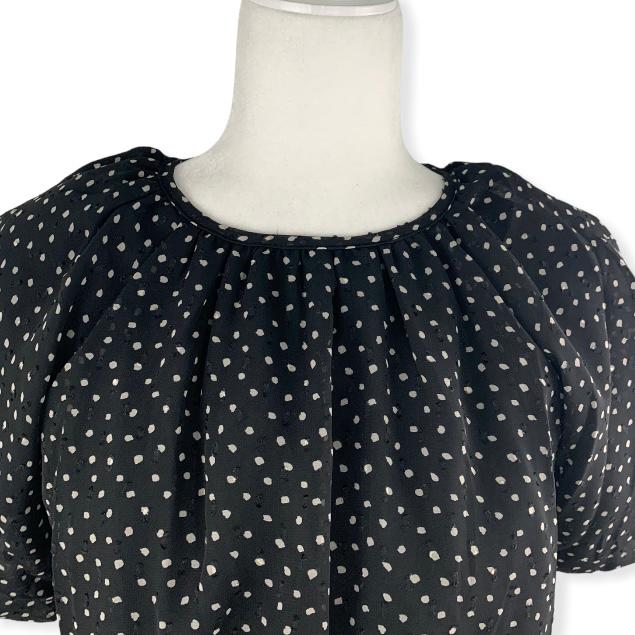 Women's Top Puff Sleeve Crew Neck Blouse