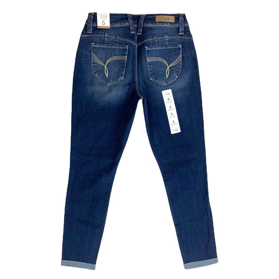 Blue Denim Distressed Slim Fit Size 6 Stretch Women's Ankle Jeans