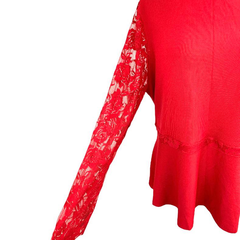 Plus Size Lace Peplum Sweaters Women's Top