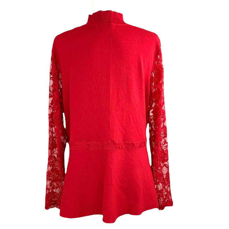 Plus Size Lace Peplum Sweaters Women's Top