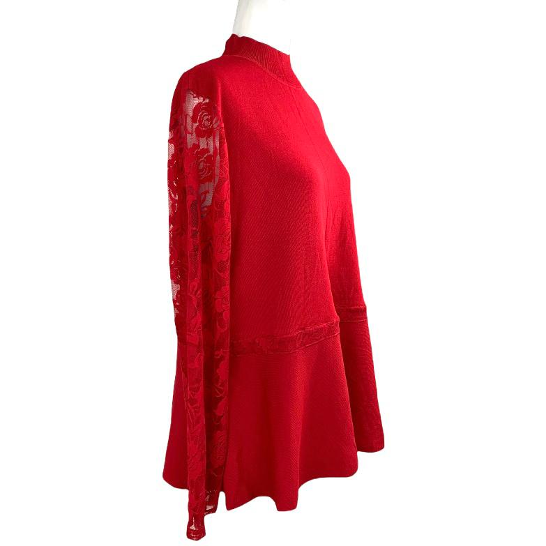 Plus Size Lace Peplum Sweaters Women's Top