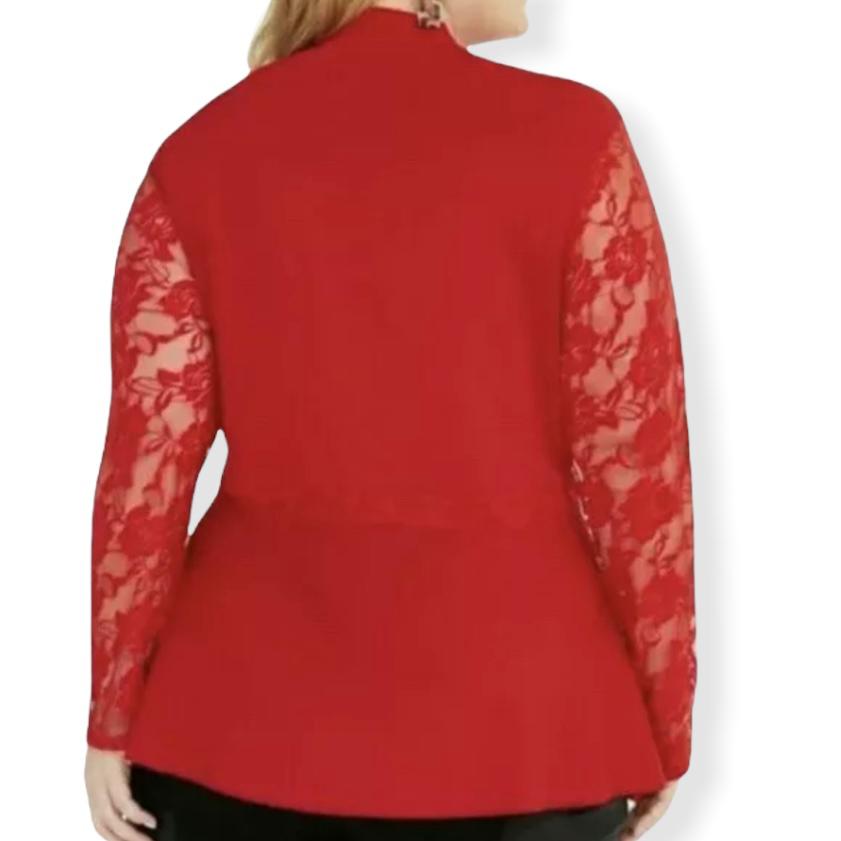 Plus Size Lace Peplum Sweaters Women's Top