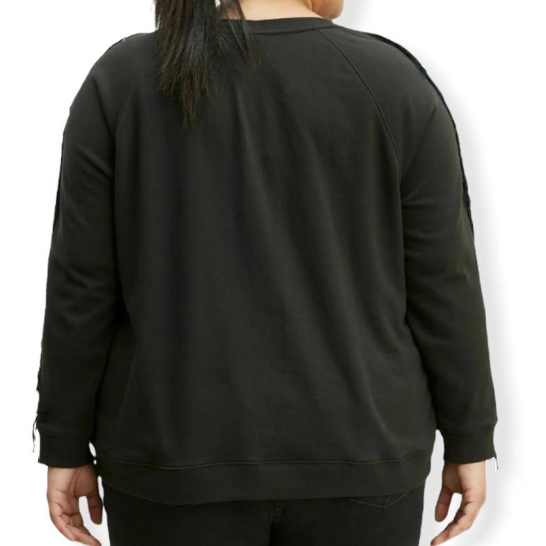 Sweaters Fringed-Trim Crew Neck Sweatshirt