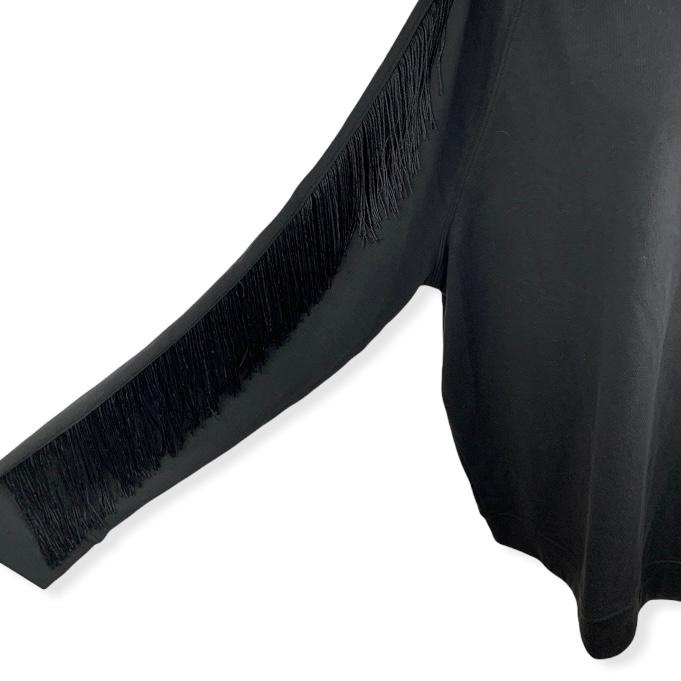 Sweaters Fringed-Trim Crew Neck Sweatshirt