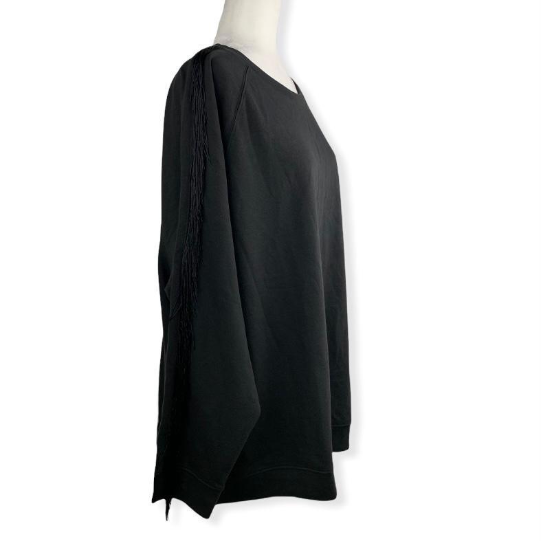 Sweaters Fringed-Trim Crew Neck Sweatshirt