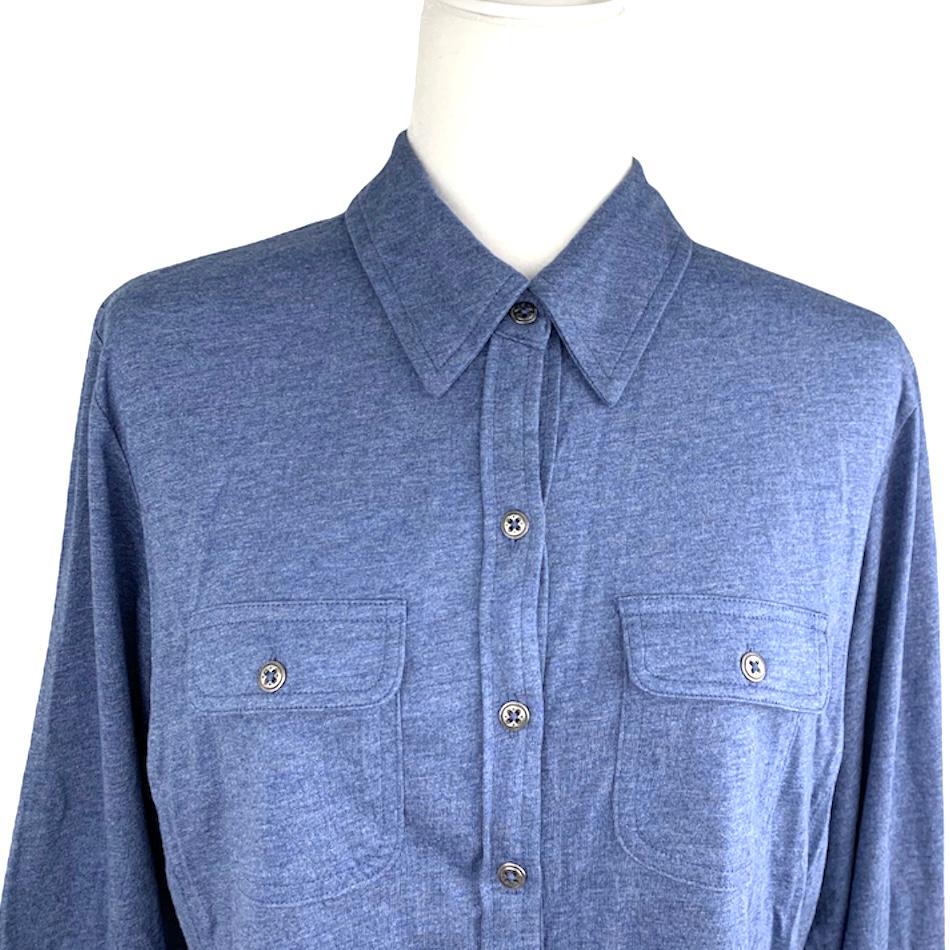 Women's Top Cotton Stretch Button-Down Shirt